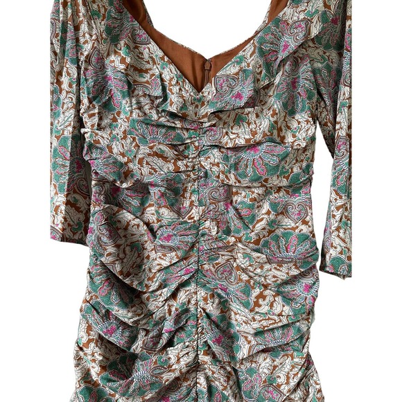 NWT Veronica Beard Lozano Floral Ruched Mini Dress - Picture 4 of 8